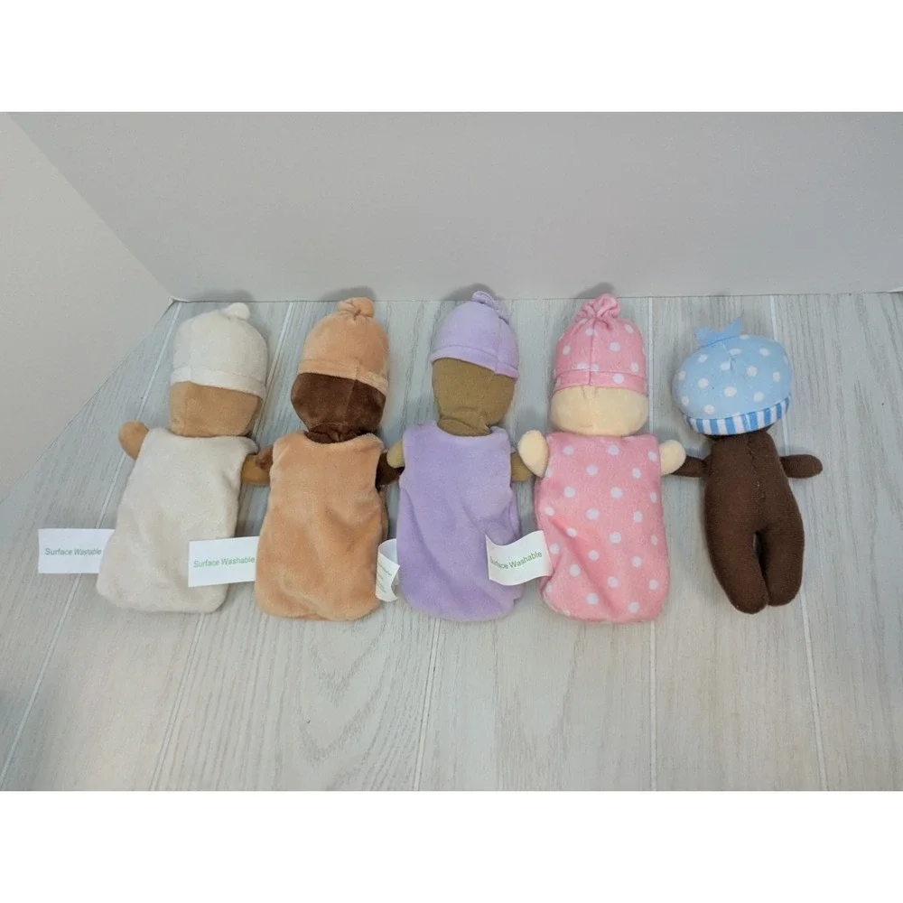 Marvel Education lot plush baby dolls AA Brown white tan hats Diversity buddies